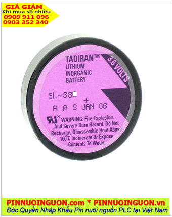 Tadiran SL-389, Pin nuôi nguồn Tadiran SL-389 Lithium 3.6V 1/10D 1000mAh chính hãng _Xuất xứ Israel